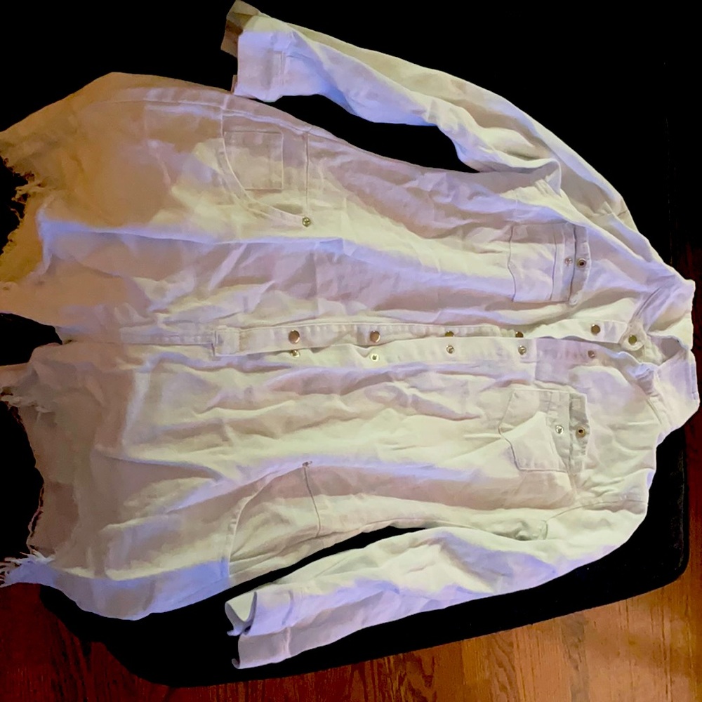 White jean romper